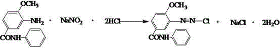 Industrial production method for migration-resistant bright red pigment 150 used for PU