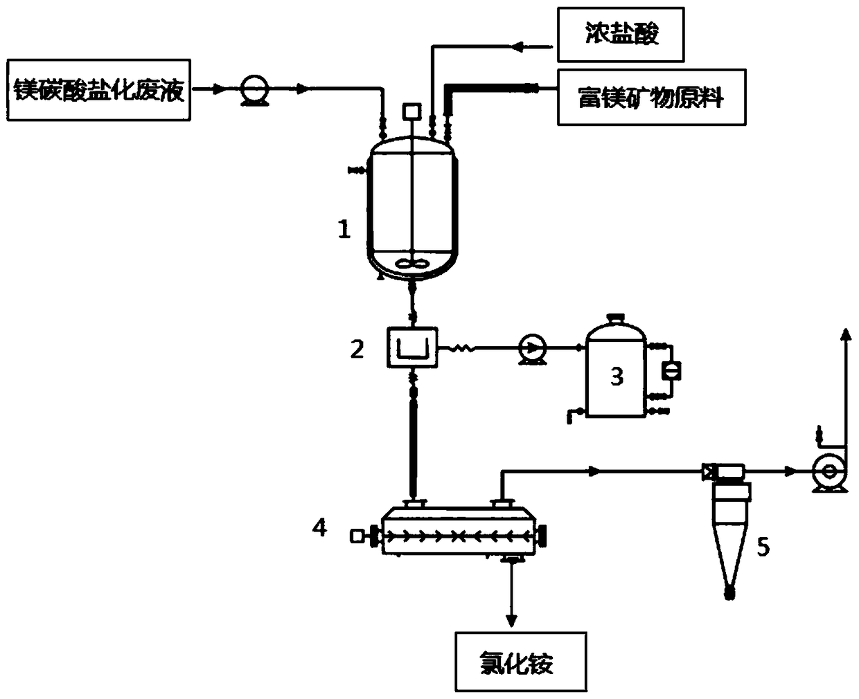 Method for recovering ammonium chloride from magnesium carbonatization waste liquid