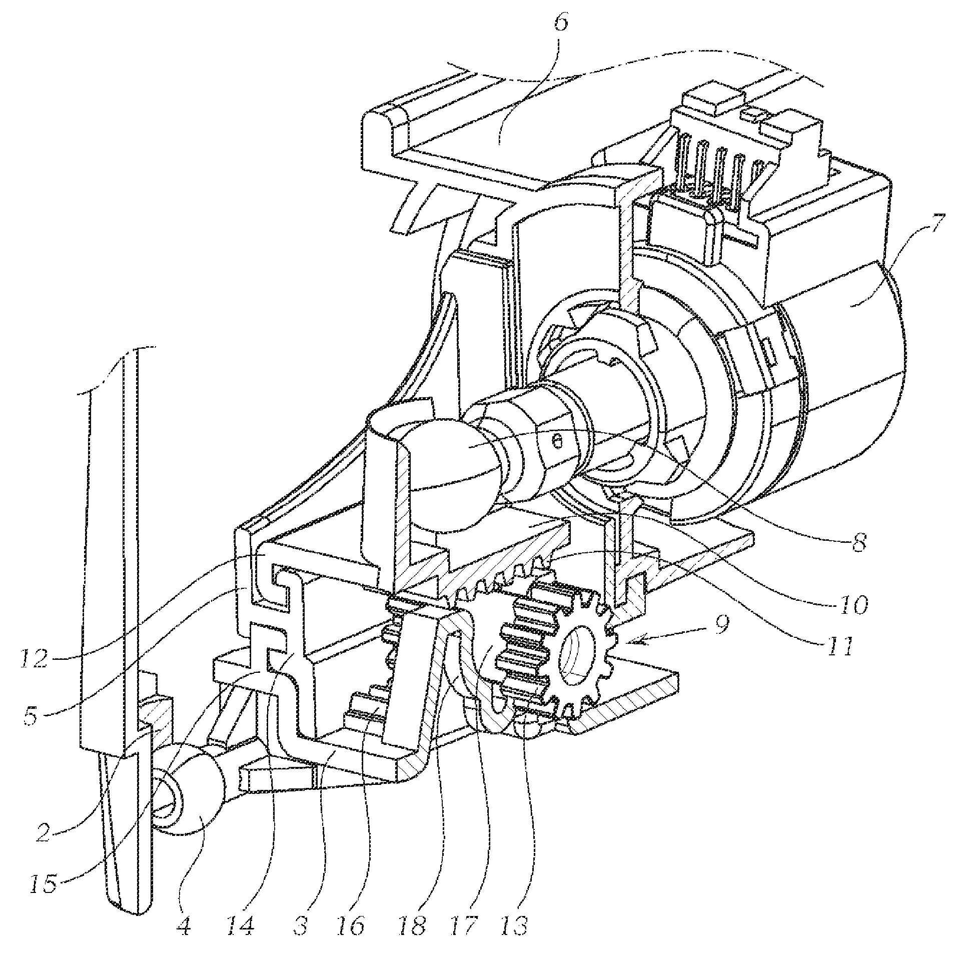 Adjustment device for a motor vehicle headlamp