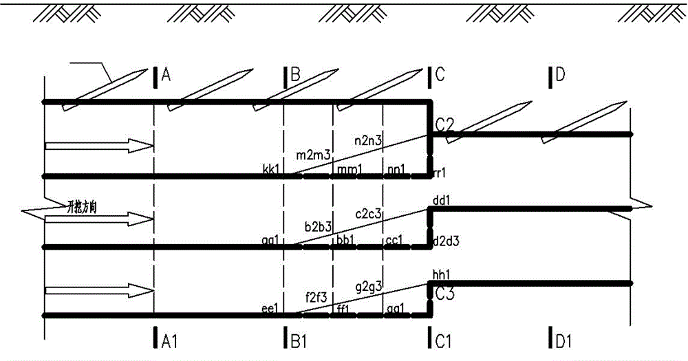 Method of constructing shallow tunnel underground passage variable-cross section cross mid-partition wall