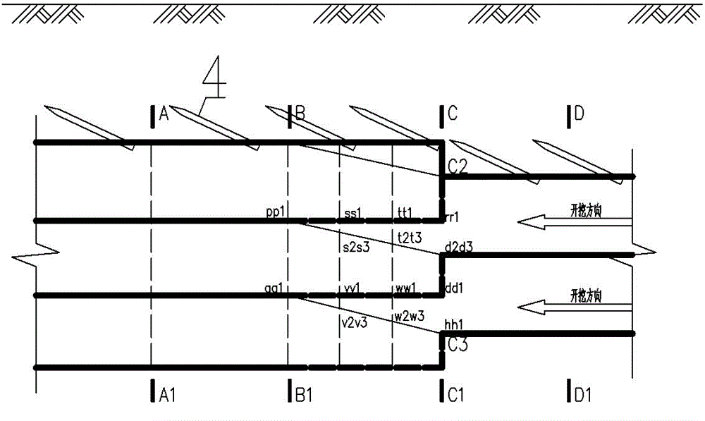 Method of constructing shallow tunnel underground passage variable-cross section cross mid-partition wall