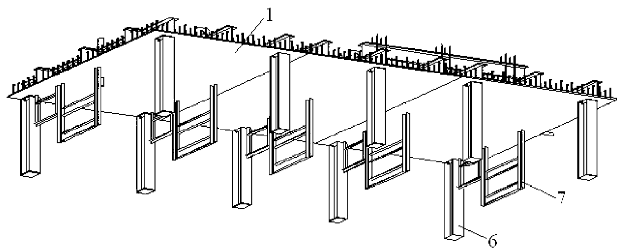 Nuclear power plant composite floor slab module and construction method thereof