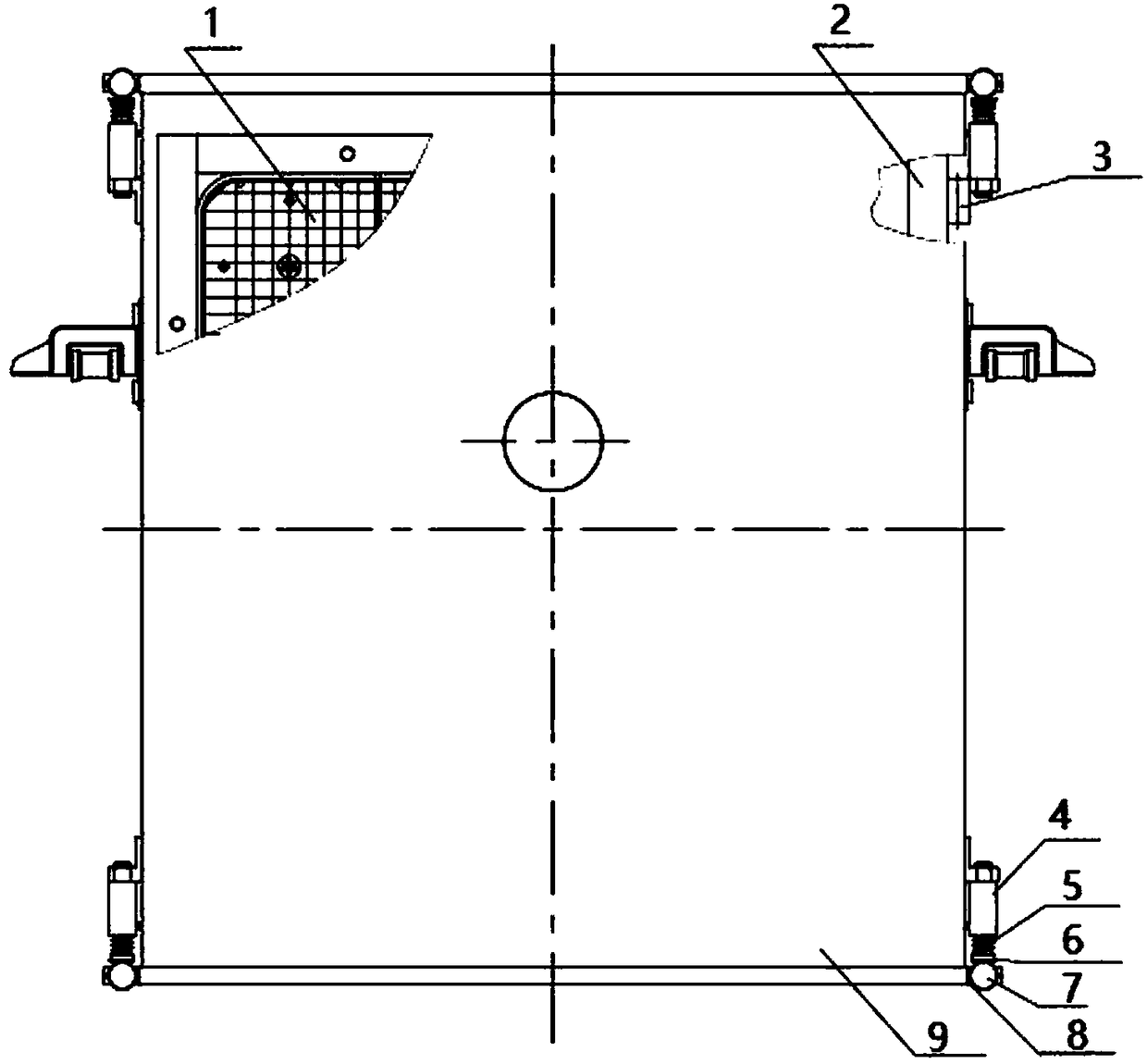 Mounting and tensioning device of filtration fabric for electroosmosis sludge high-dryness dewatering machine