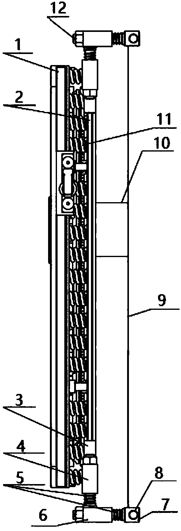 Mounting and tensioning device of filtration fabric for electroosmosis sludge high-dryness dewatering machine