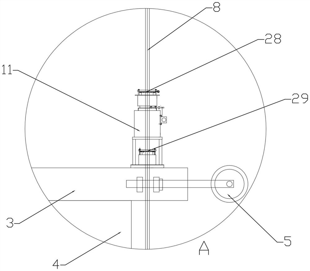 Device for installing wind power generation fan and tower drum and construction method of device