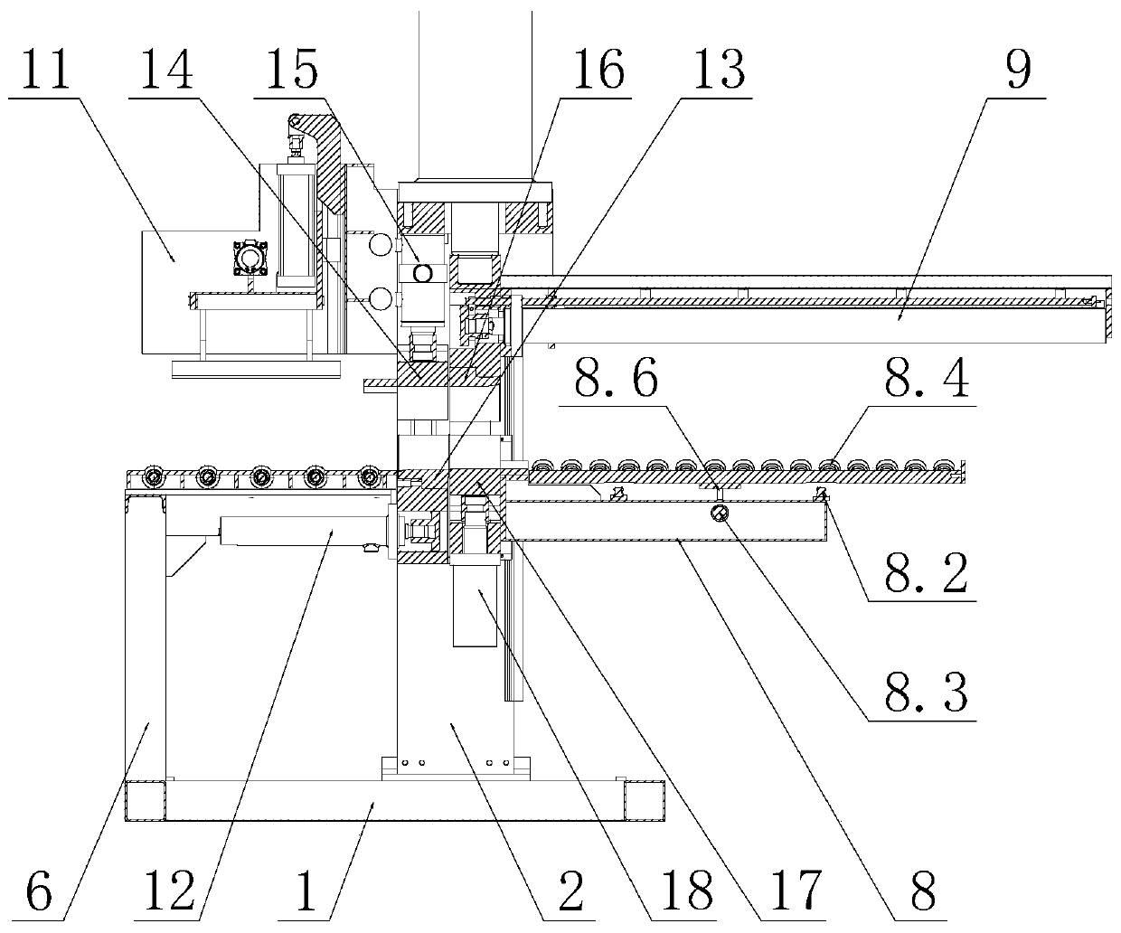 Aluminum rod hot shearing machine adopting linear guide rail structure