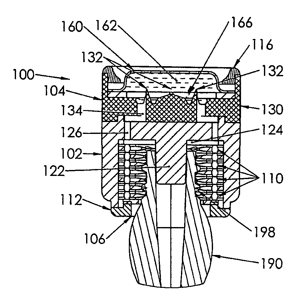 Luer Cleaner with Self-Puncturing Reservoir