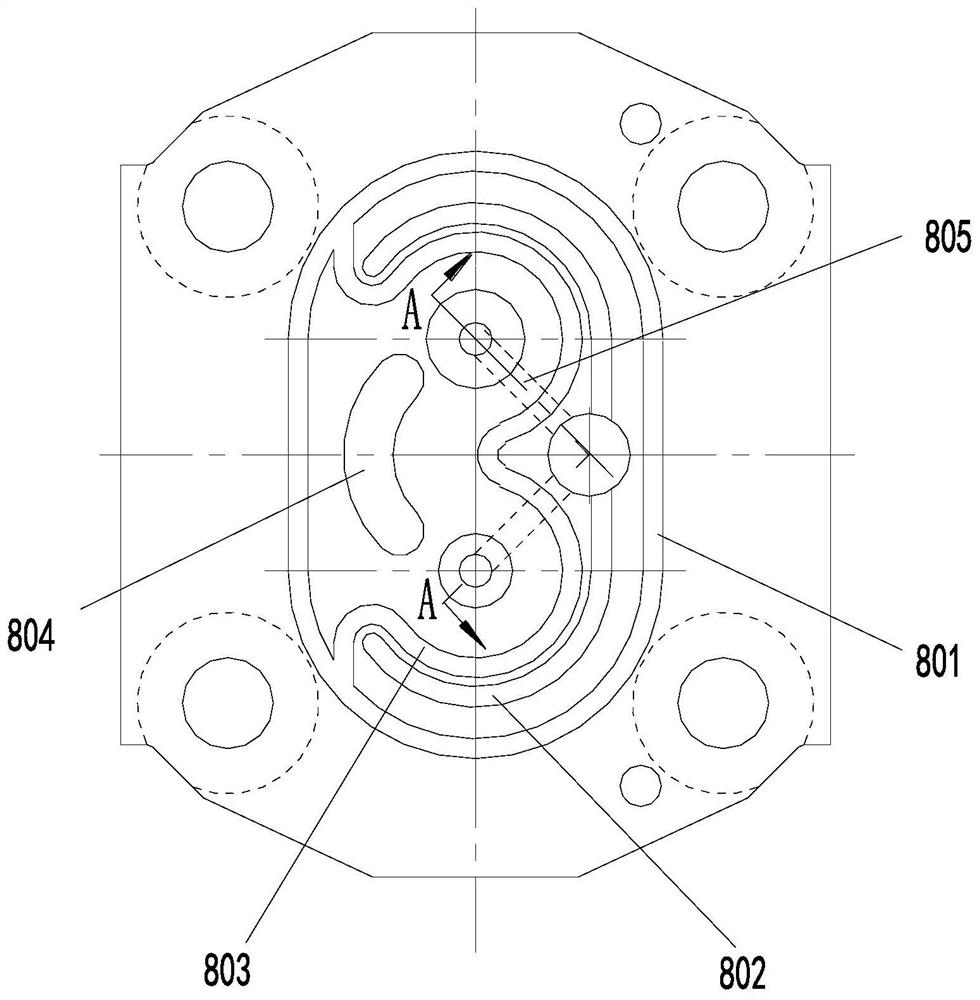 Axial and radial hydrostatic gear pump with helical teeth and double arc teeth