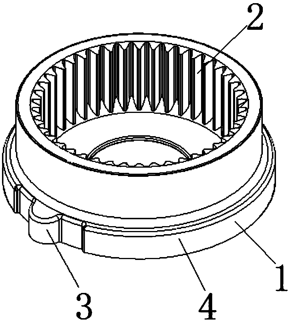 Compact high-power speed reduction gear ring for starting machine of diesel vehicle