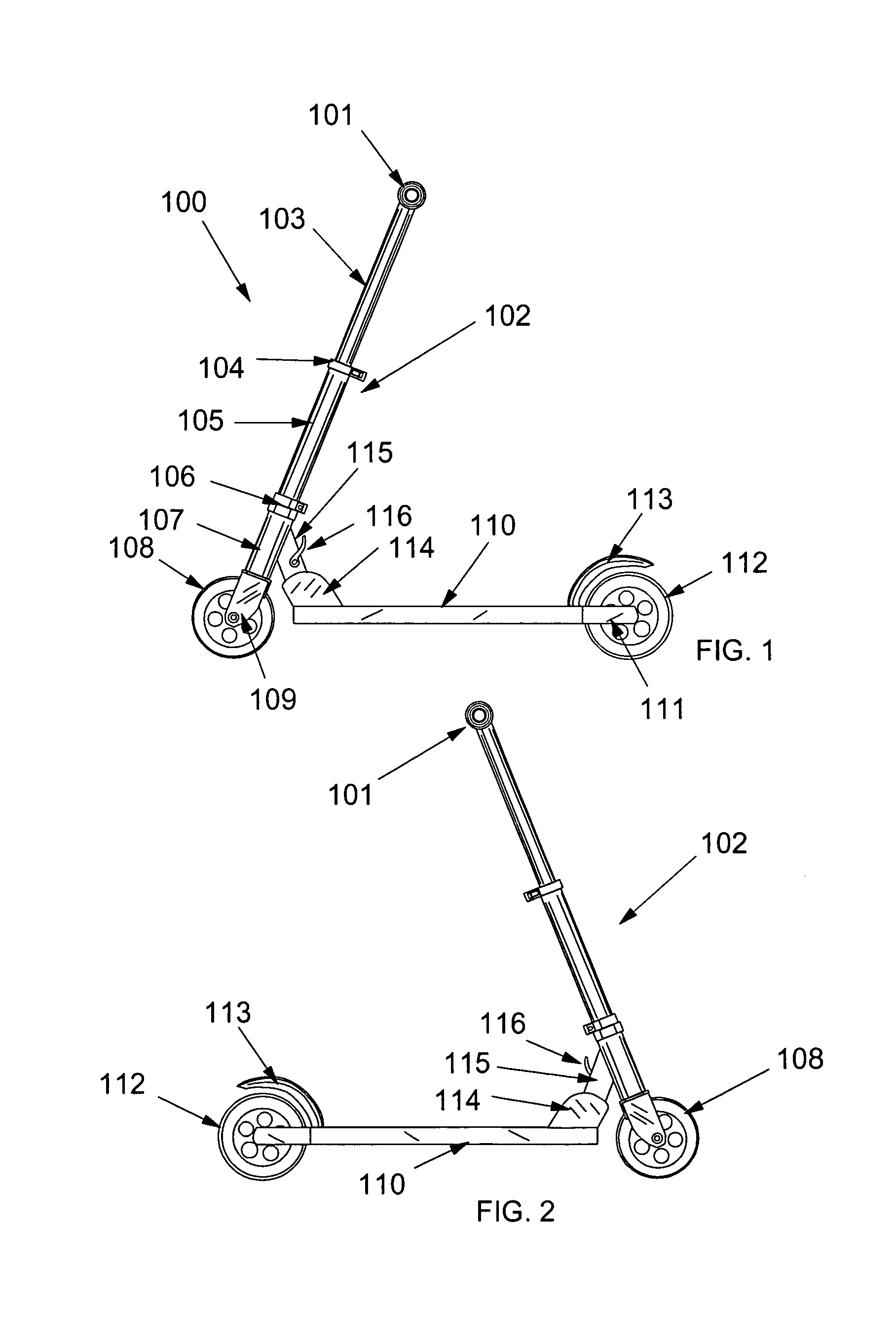 Folding scooter with foot board connector