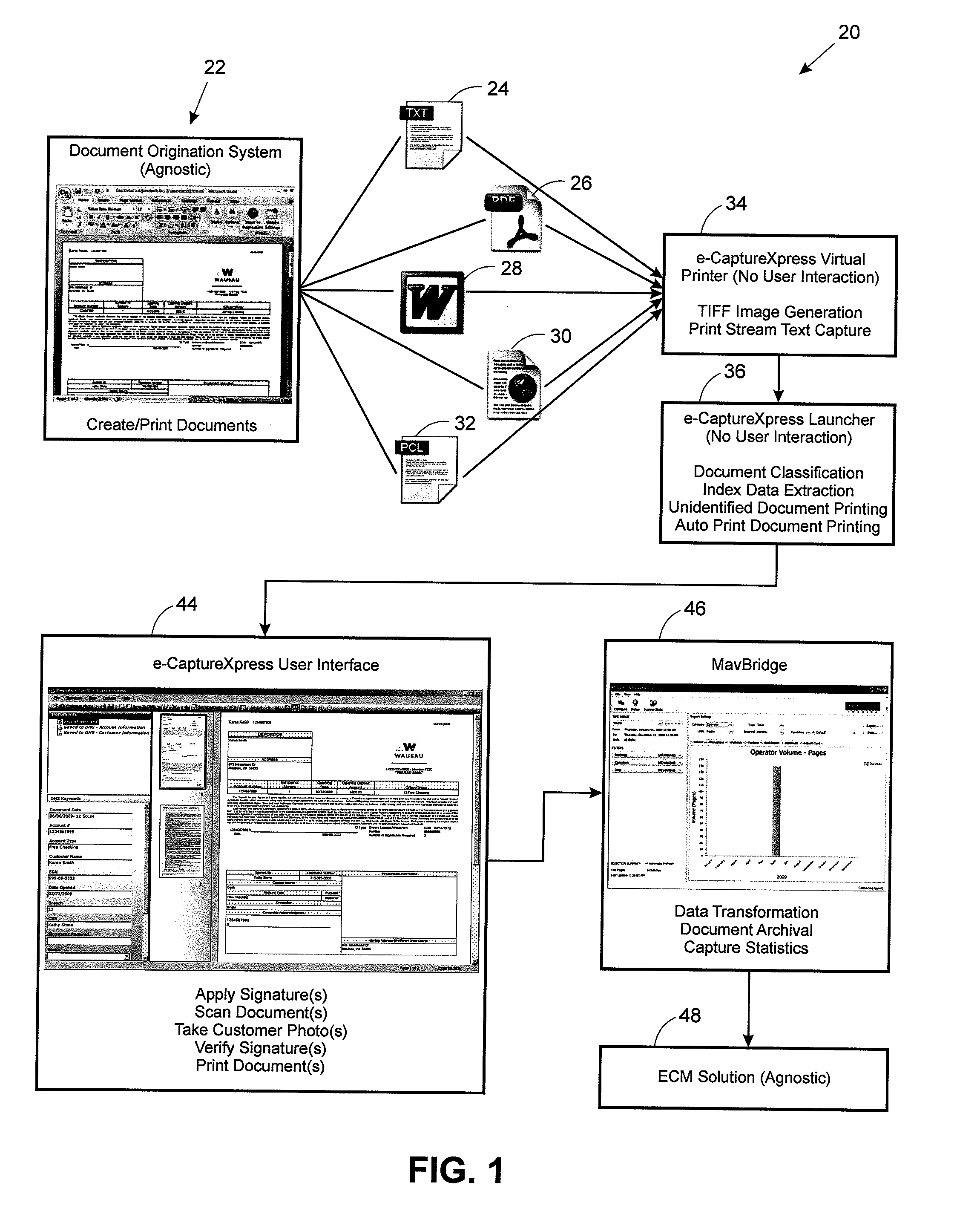 Distributed capture system for use with a legacy enterprise content management system