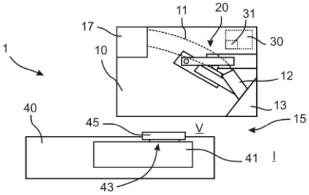 Base station for stationary emptying of a dirt space of a mobile cleaning apparatus, cleaning system and method