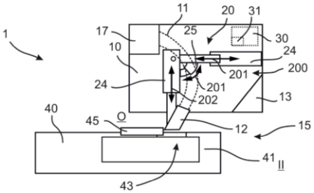 Base station for stationary emptying of a dirt space of a mobile cleaning apparatus, cleaning system and method