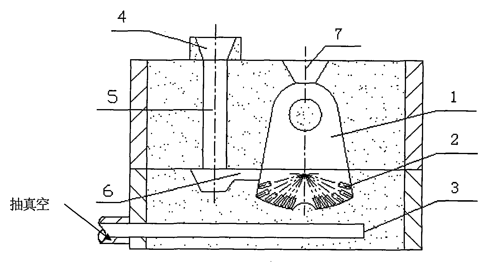 Composite material hammerhead of crusher and negative pressure casting method thereof