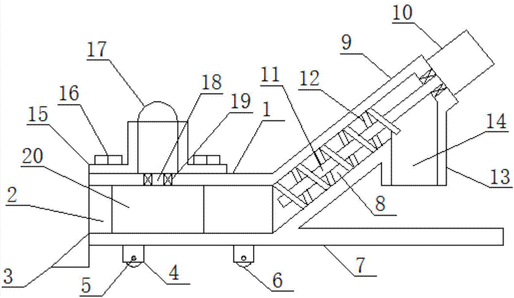 Agricultural granulate crop collecting device