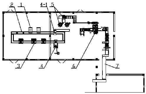 Automatic charge packaging production line for seismic explosive columns of emulsion explosive