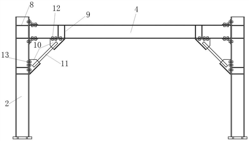 Assembled haunch support type top and bottom corner steel beam column connecting steel frame