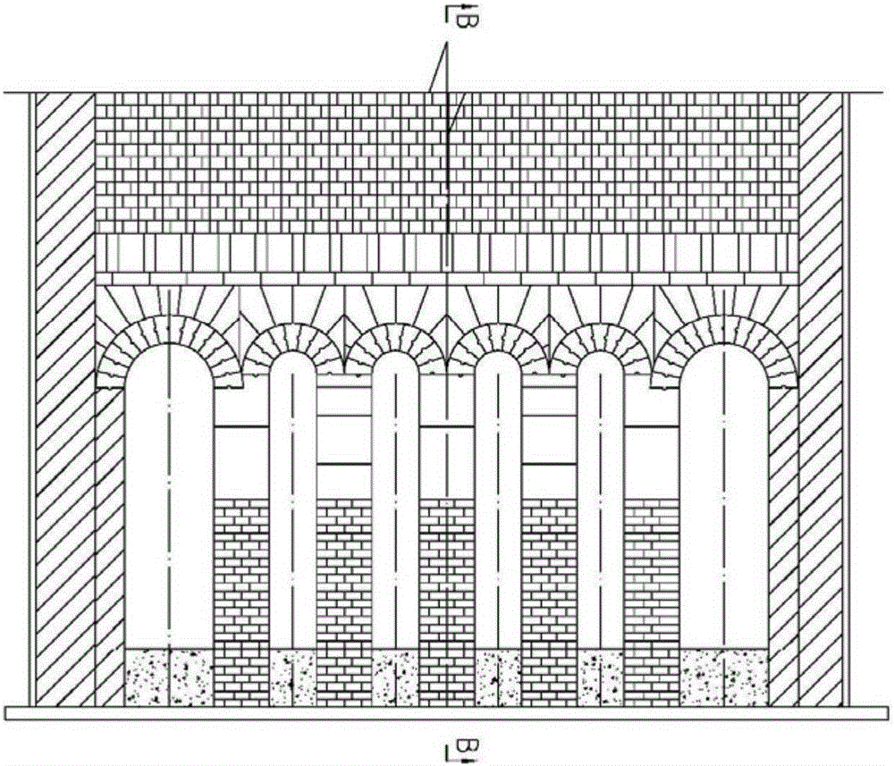 Full refractory structure supporting lattice brick furnace body structure and masonry process method