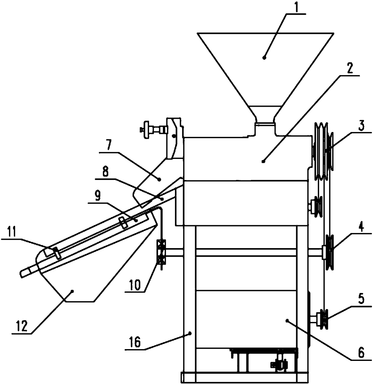 Small rice machine with efficient screening device