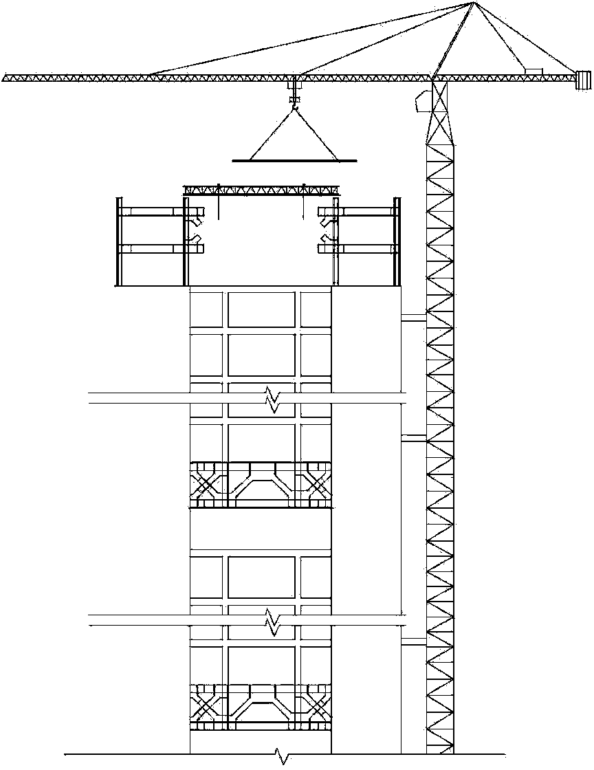 Step-by-step hoisting construction method of mega-frame steel truss beam