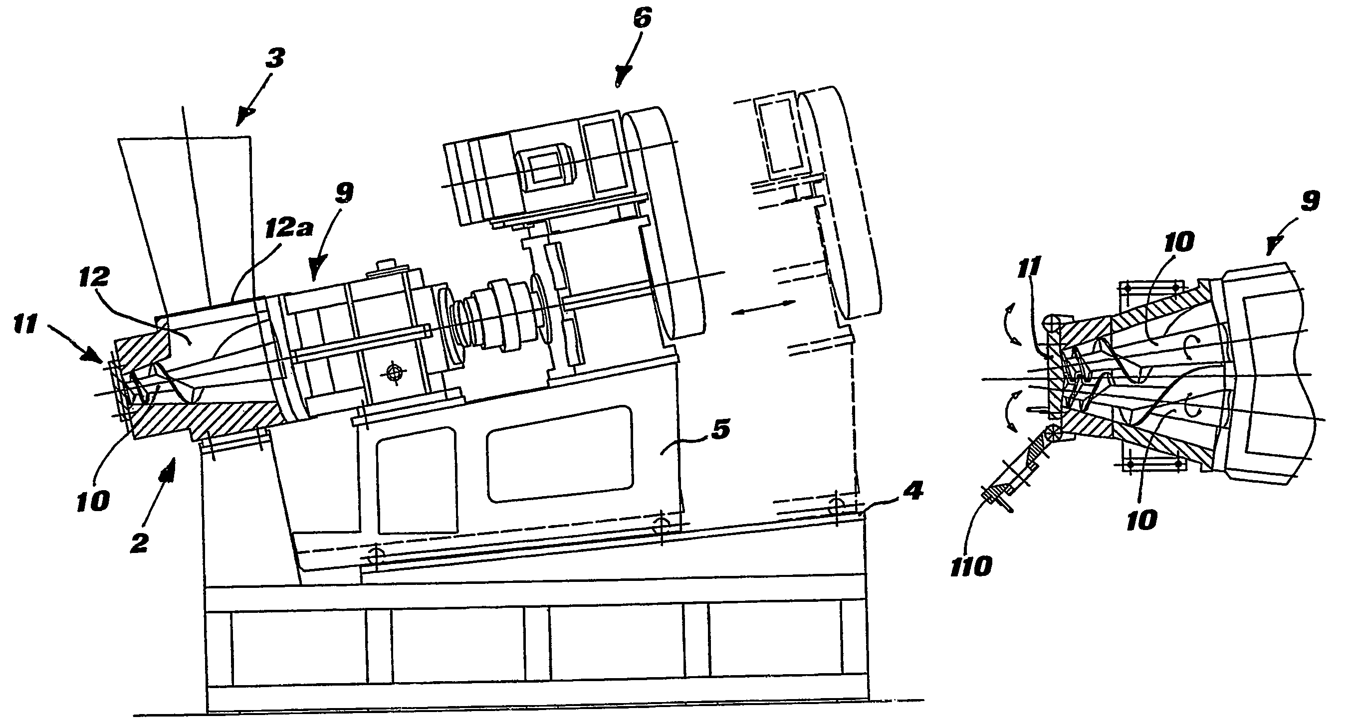 Machine for mixing and extruding rubber-based and silicone-based plastic materials and method therefor