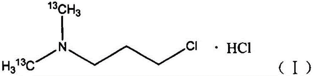 Synthetic method for stable isotope labeled N,N-dimethylaminochloropropane hydrochloride