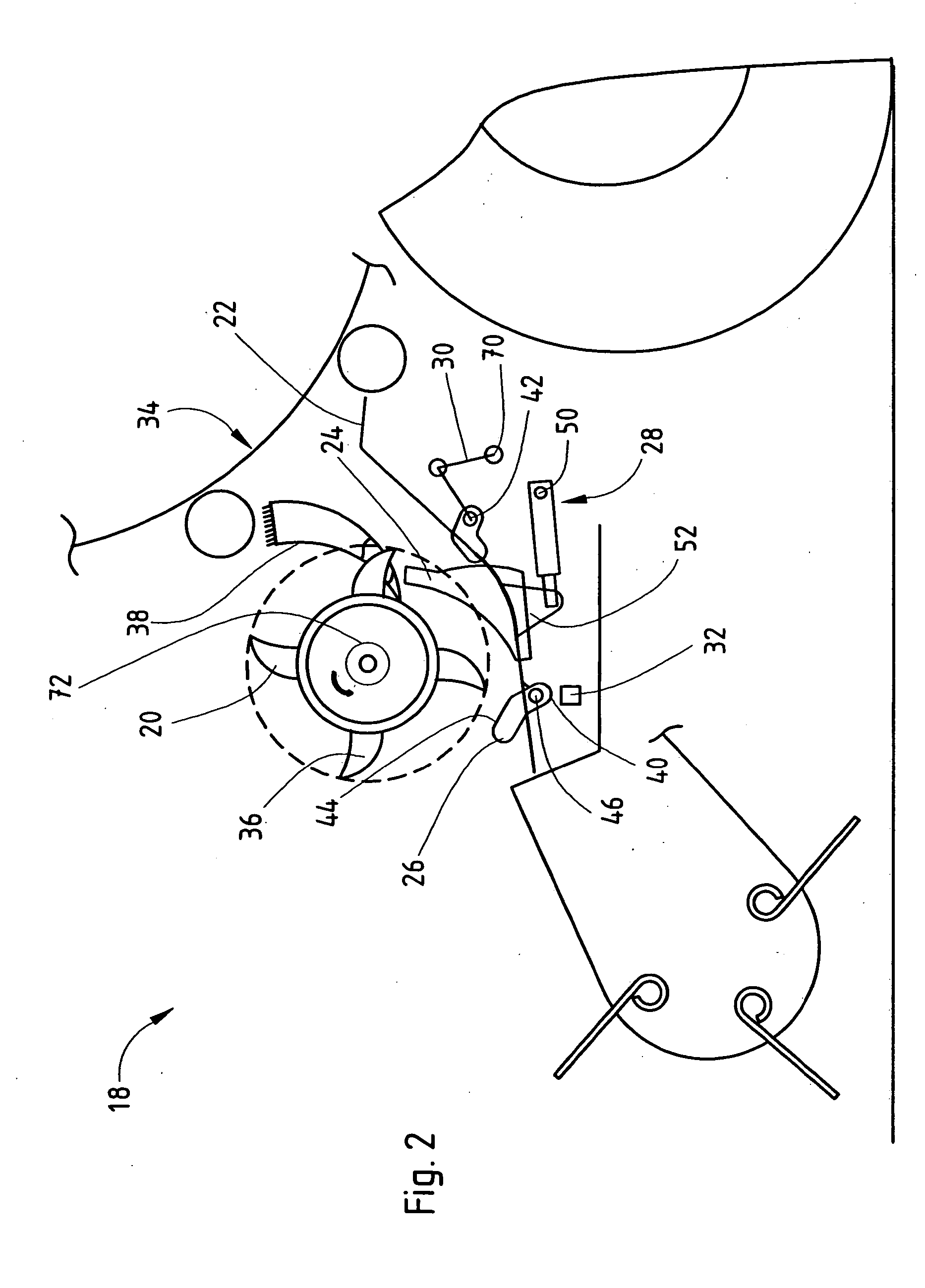 Crop processing device with relief system