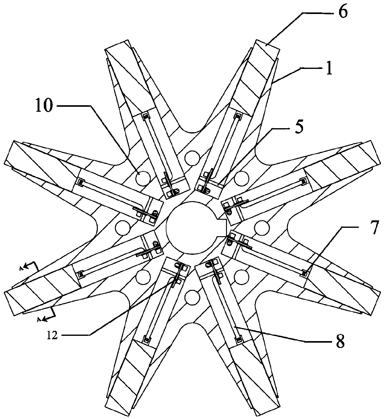 Impeller with adjustable impeller diameter for centrifugal pump