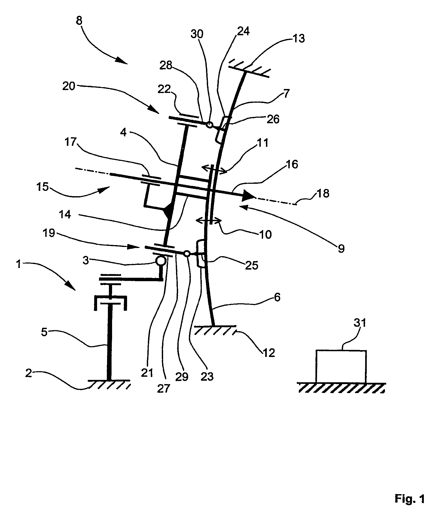 Device for processing components for means of transport, in particular for processing sections for aircraft