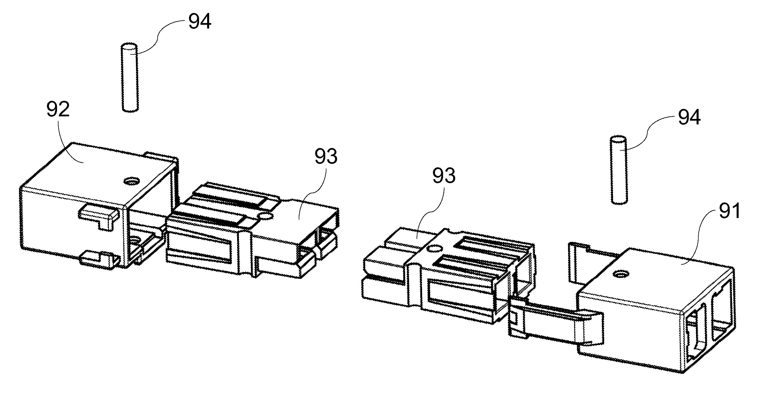 Latched connector assembly