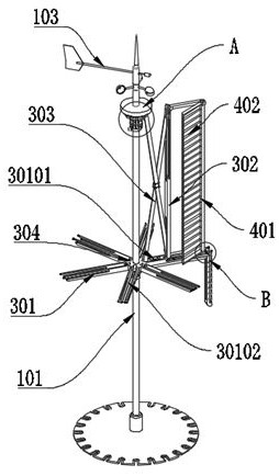 Monsoon wind direction recording and detecting device based on wind power generation