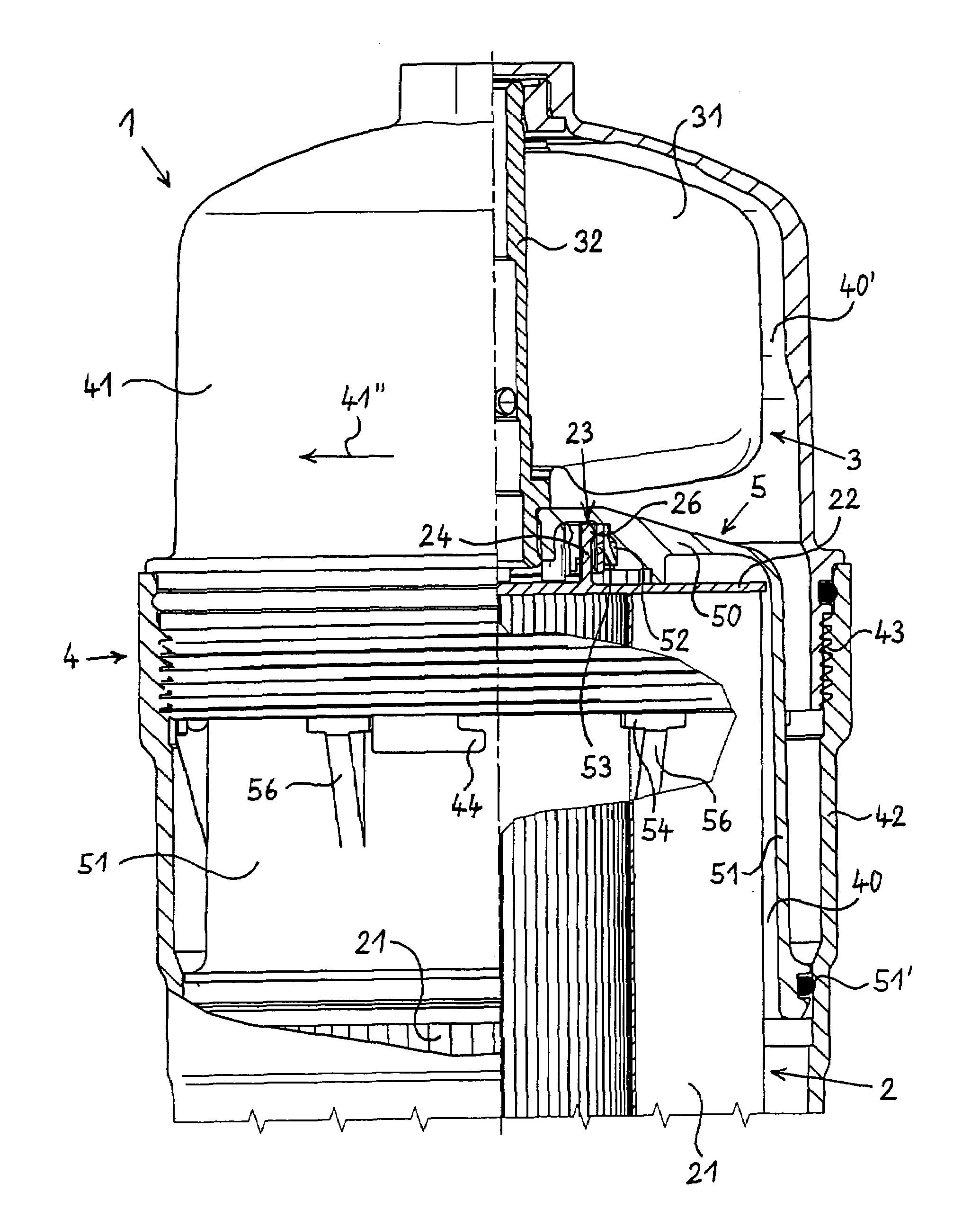 Device for separating impurities from the lubricating oil of an internal combustion engine
