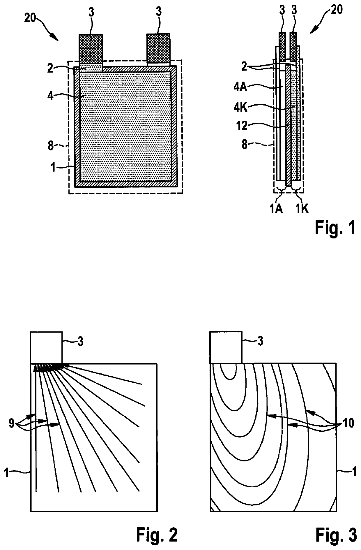Method for producing electrodes having an improved current collector structure