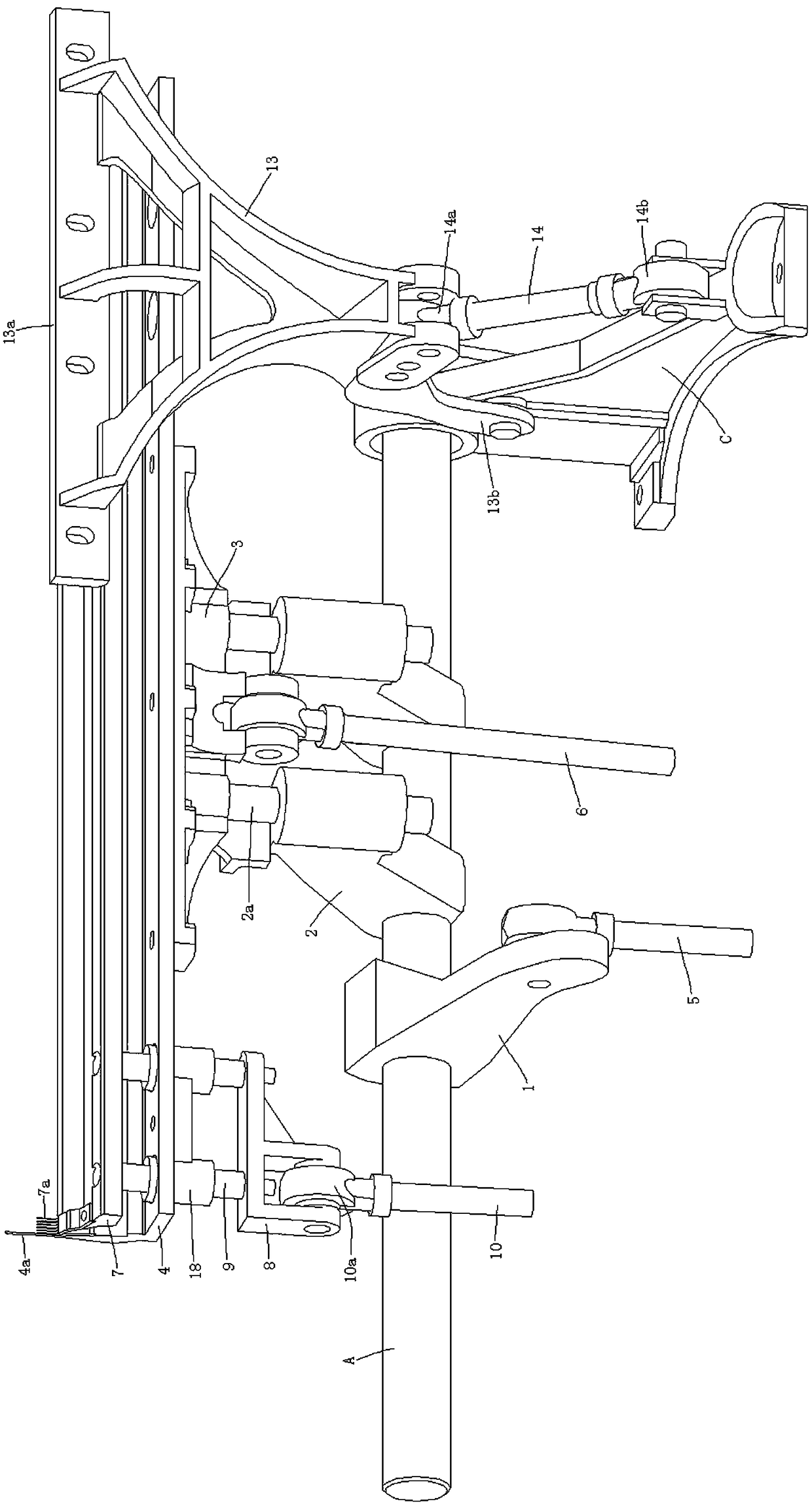 A kind of knitting transmission mechanism of warp knitting machine