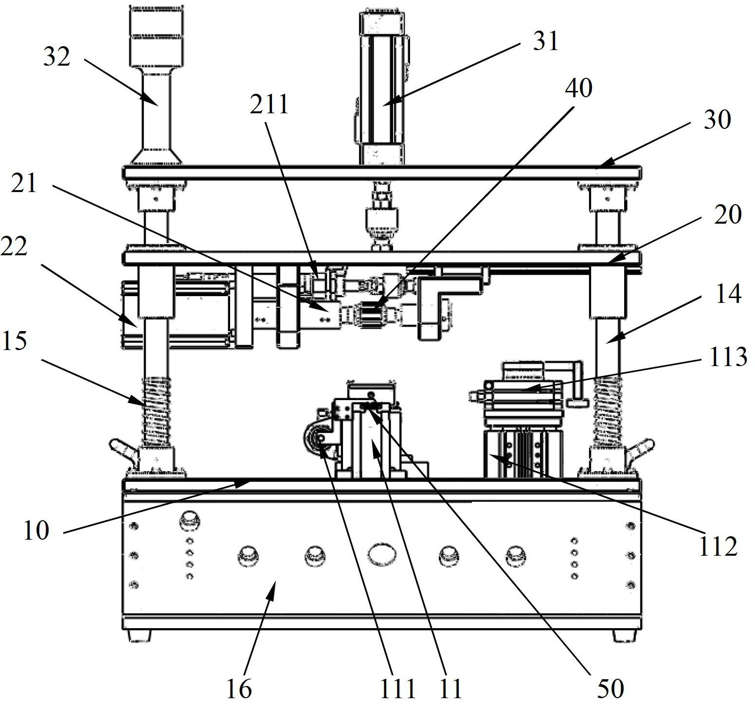 Device and process for sticking front magnetizing magnetic steel on motor rotor