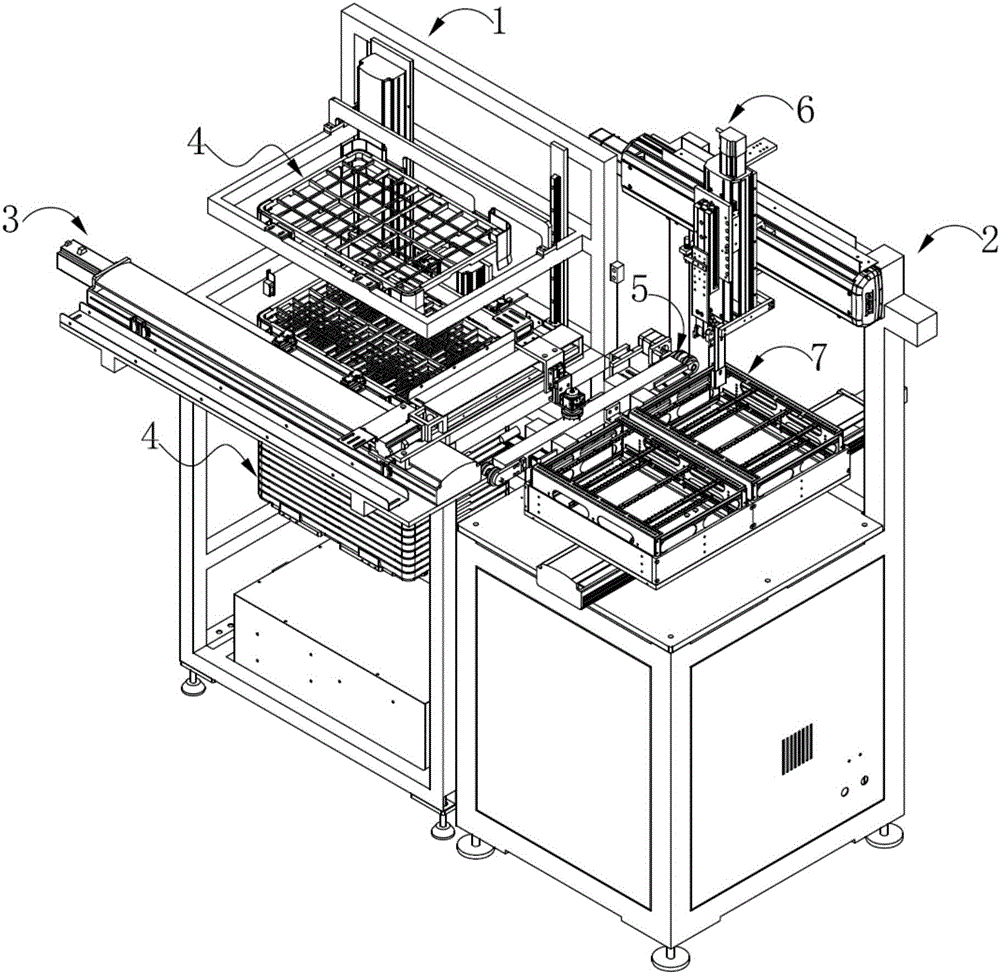 Device for automatically transferring products to rack