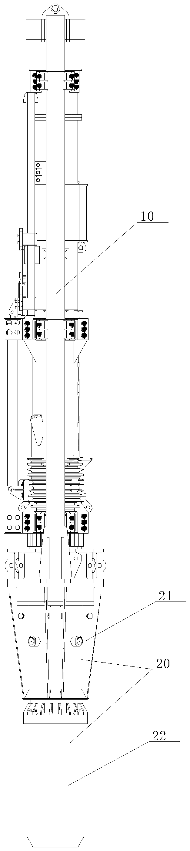 Piling method of sheet pile retaining structure and hanger type pile hammer