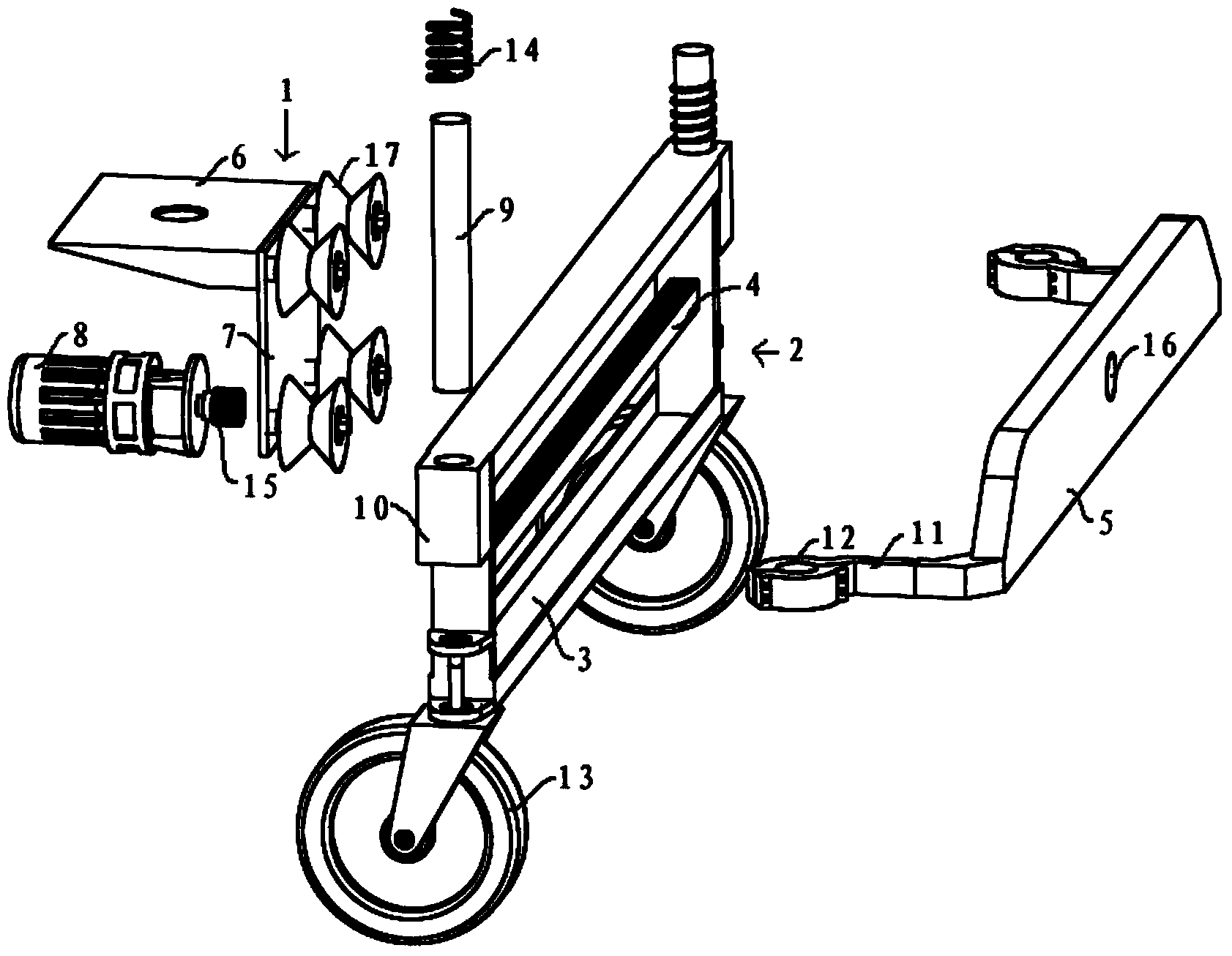 Hedgerow trimmer bearing mechanism with self-adapting function
