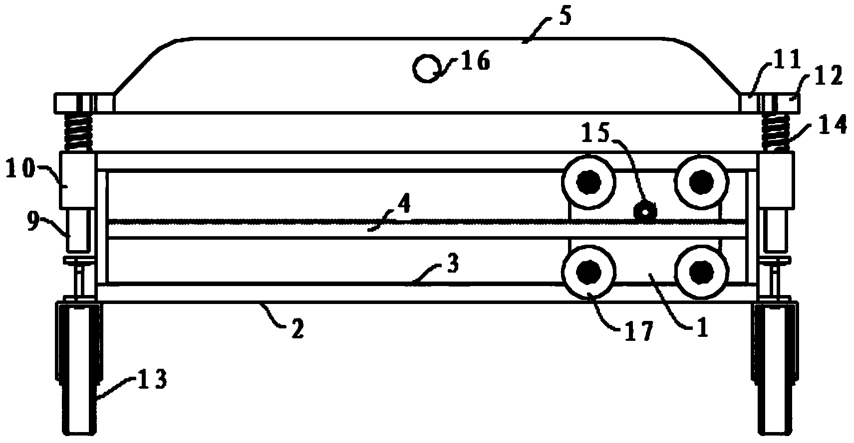 Hedgerow trimmer bearing mechanism with self-adapting function
