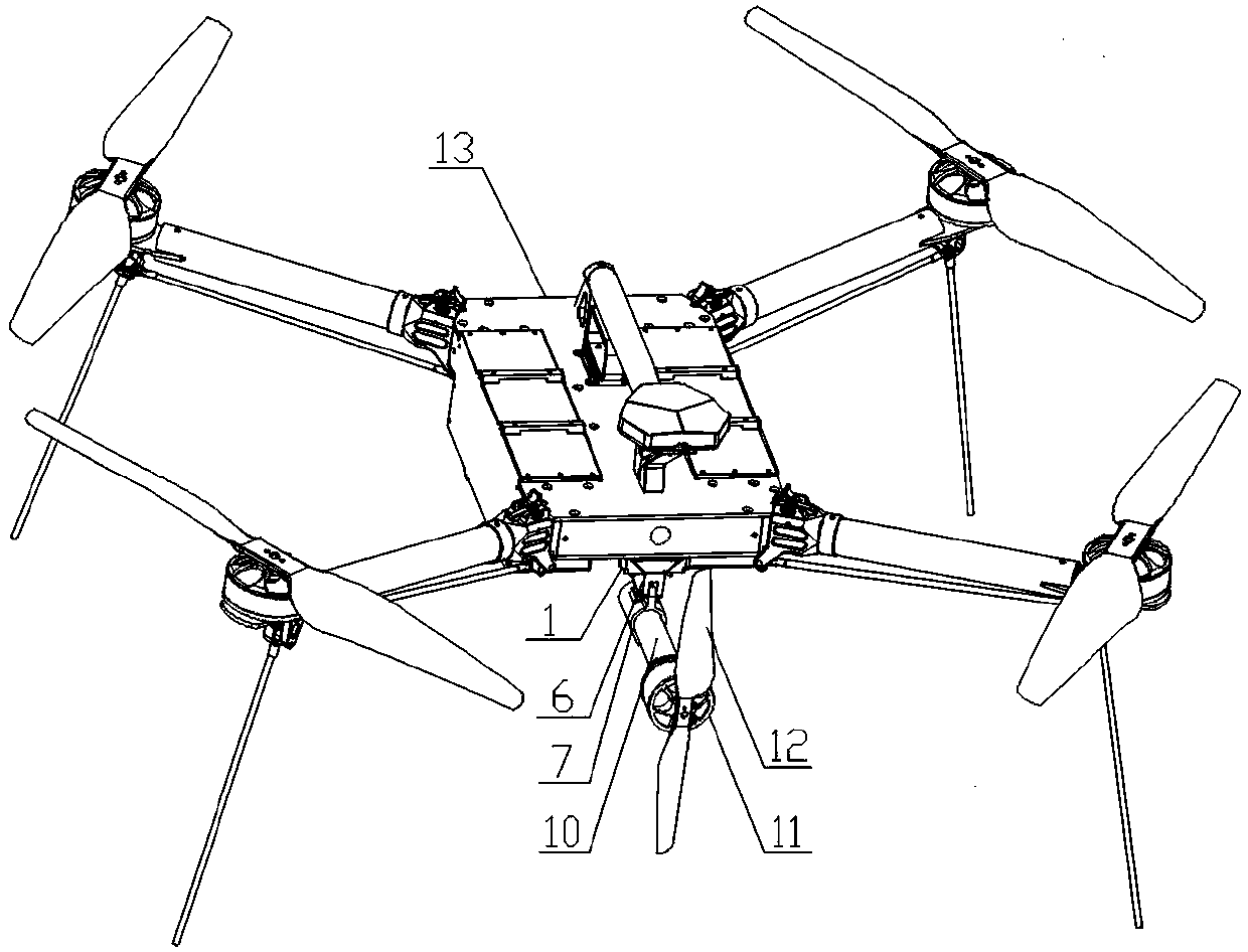 Multi-rotor unmanned aerial vehicle detachable tail thrust structure