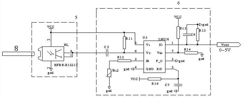 Detection circuit suitable for on-line temperature of high-voltage solid-state soft starter