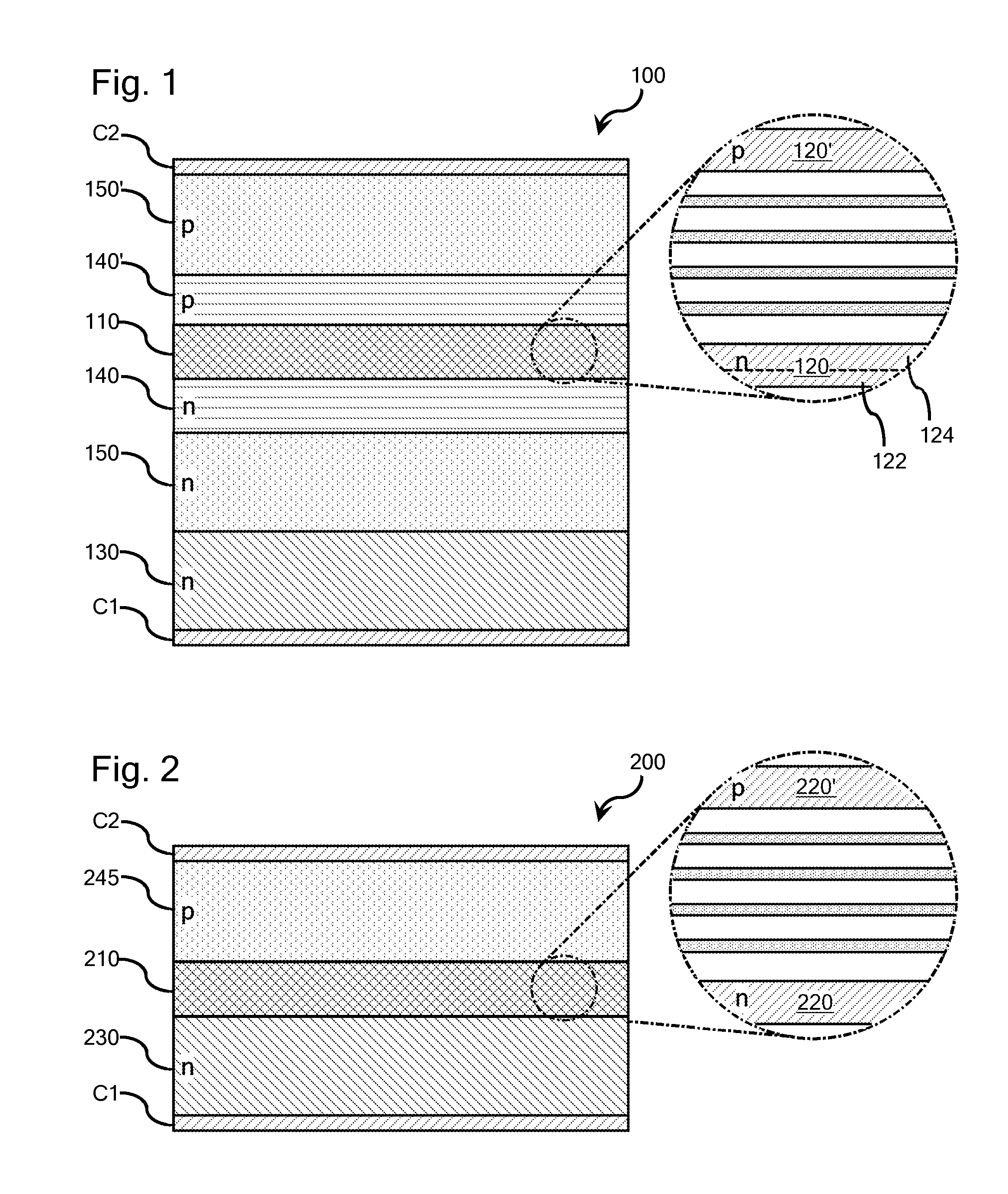 Hole blocking layers in non-polar and semi-polar green light emitting devices