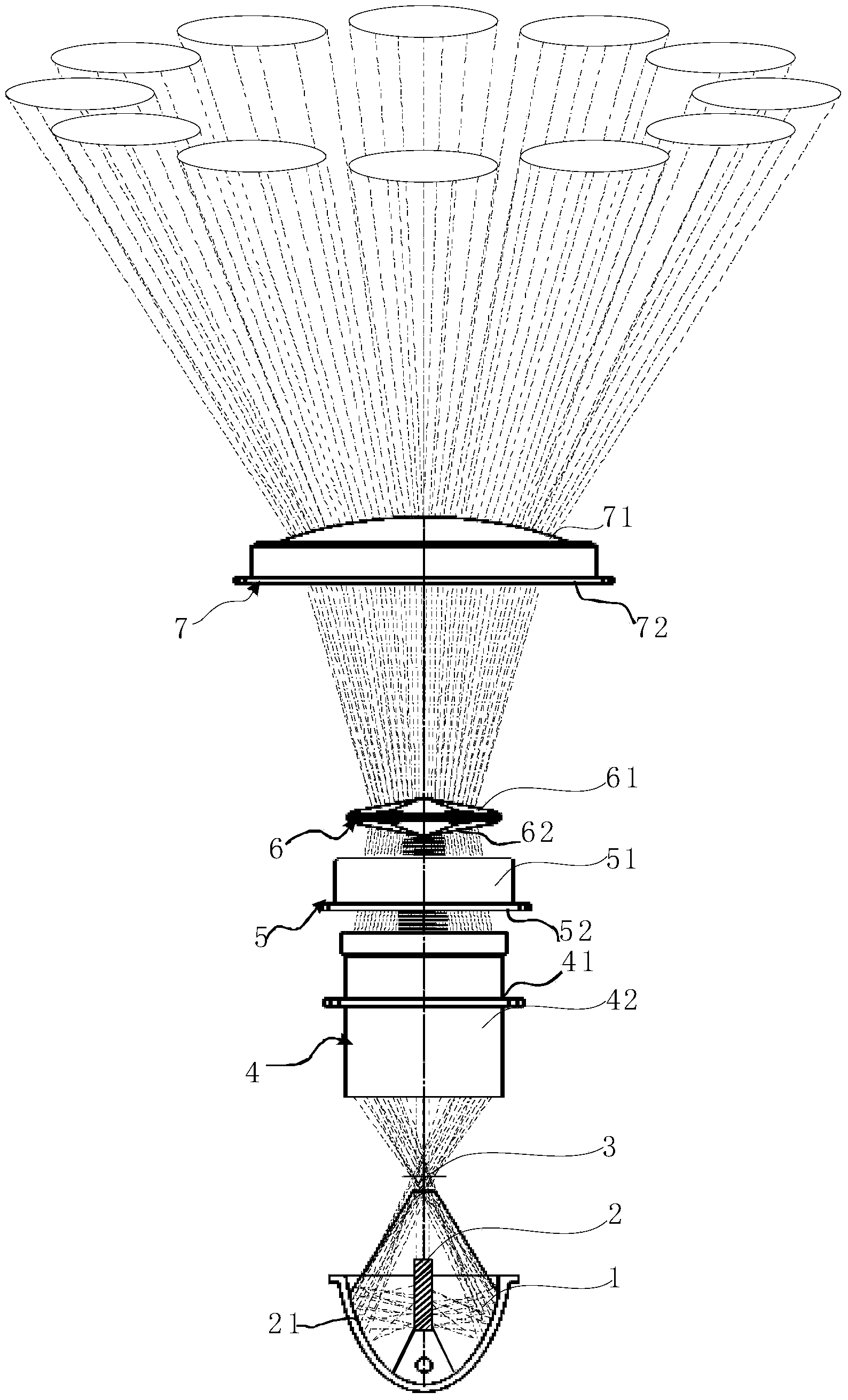 Lamp capable of producing three-dimensional lighting effect