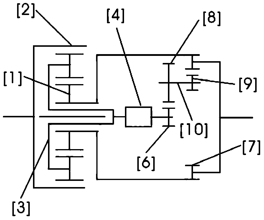 Multi-path driving continuous variable transmission for planetary gear