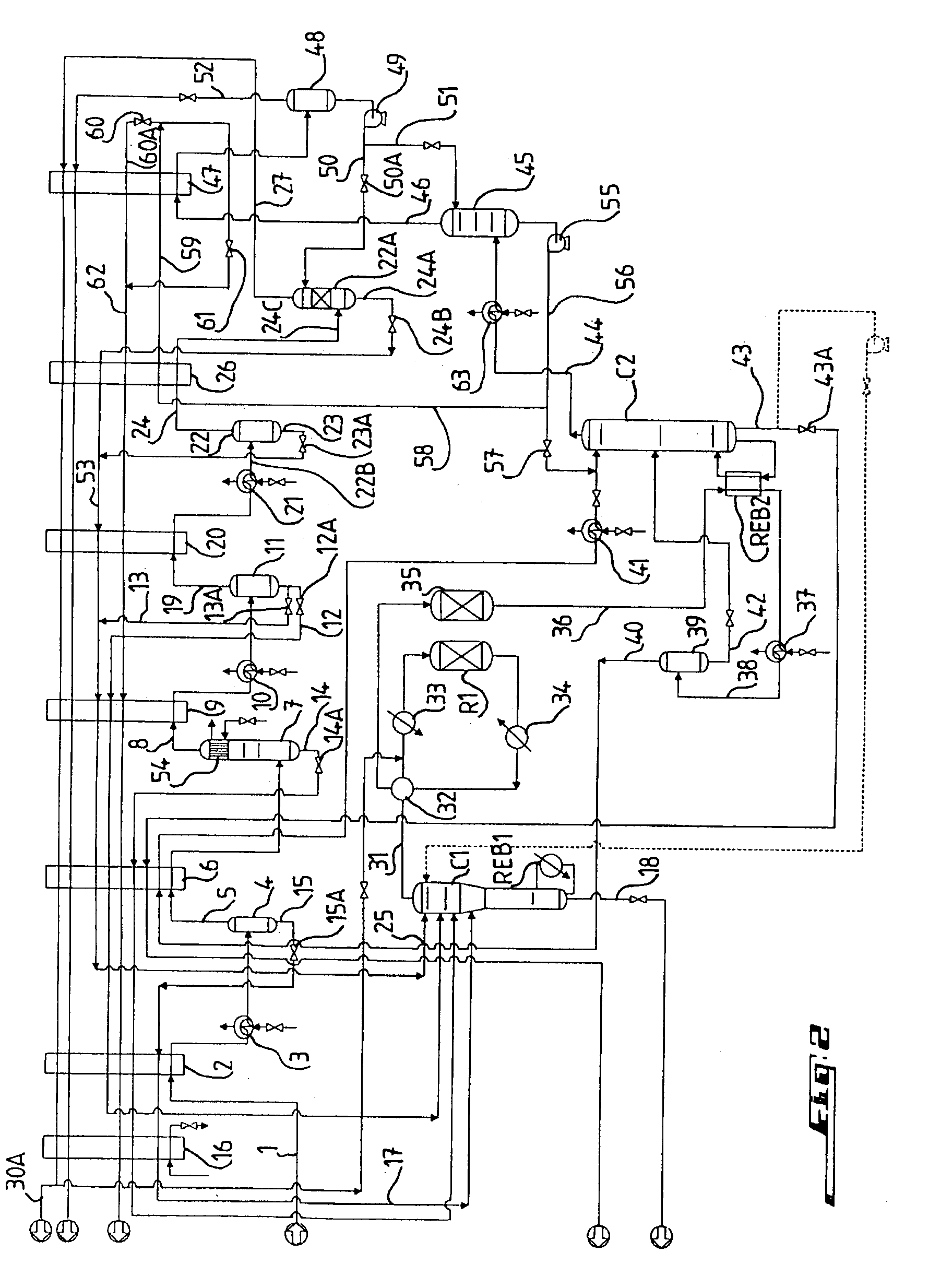 Process and installation for recovery and purification of ethylene produced by pyrolysis of hydrocarbons, and gases obtained by this process