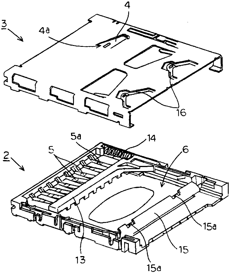 Connector for memory card