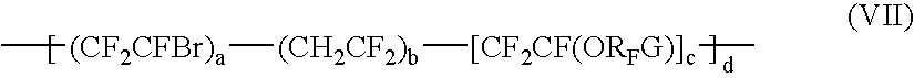 Bromosulphonated fluorinated cross-linkabke elastomers based on vinylidene fluoride having low t9 and processes for their preparation