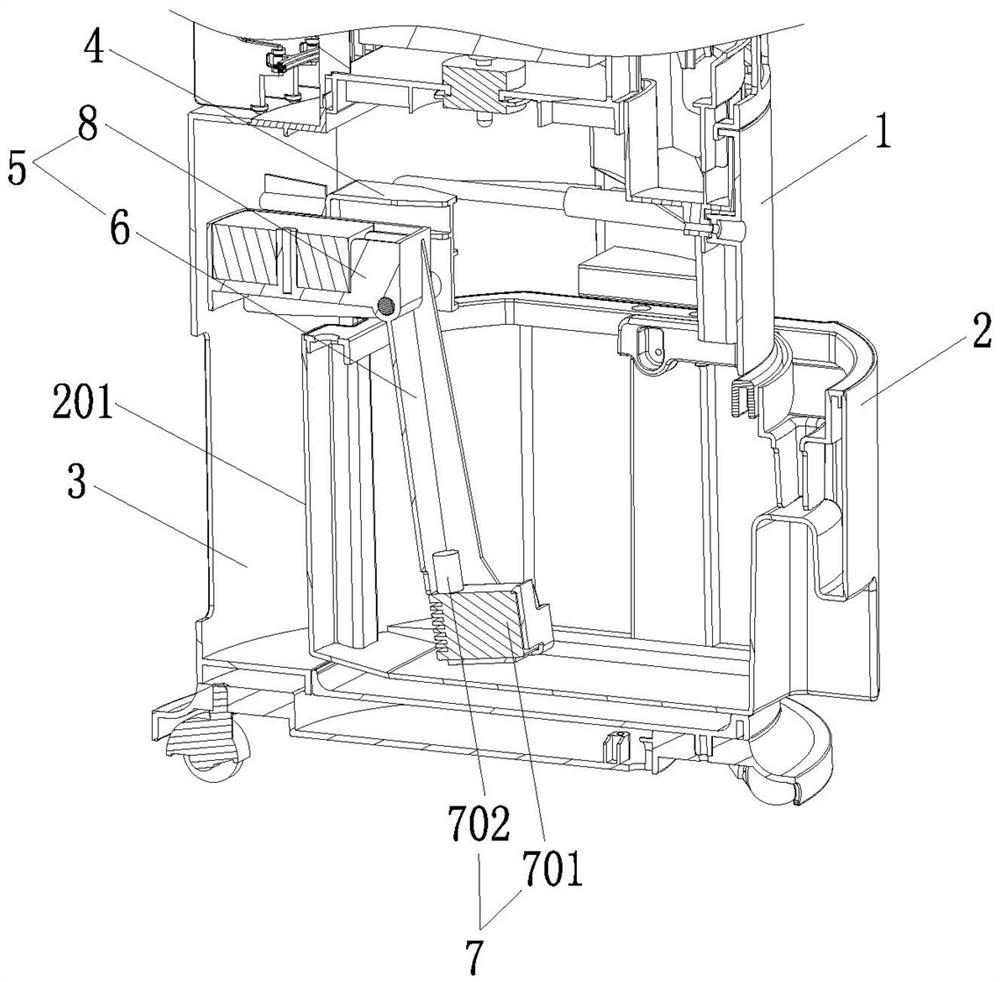 A water pump reset structure for cooling fan