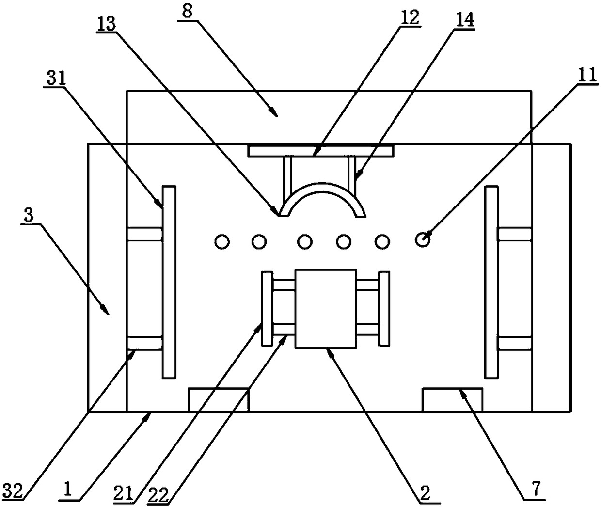 Drilling jig used for machining U-shaped plate through hole