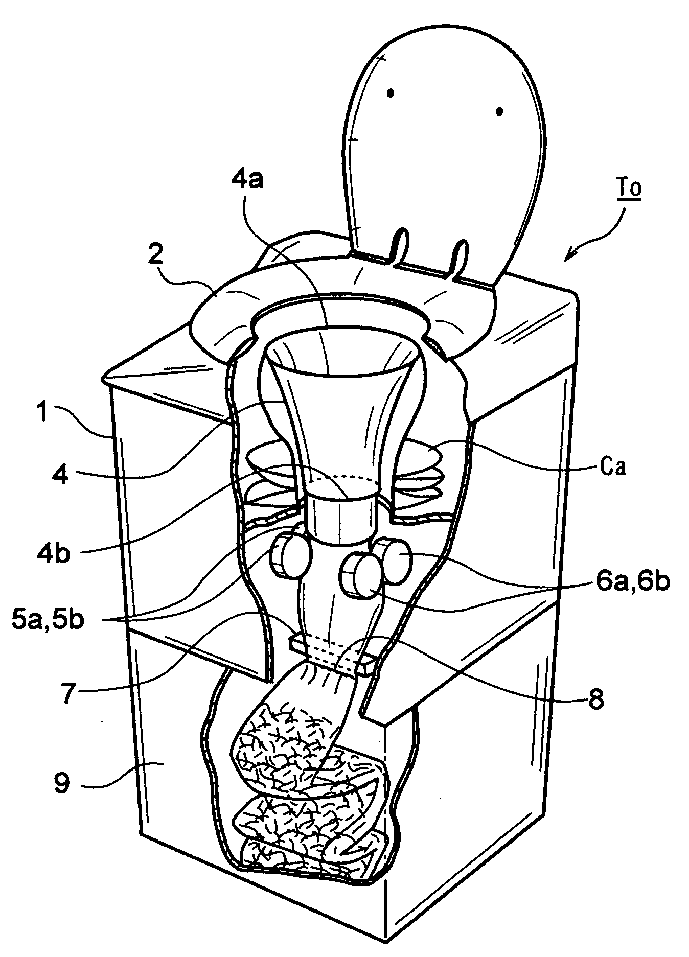 Toilet apparatus with processing material